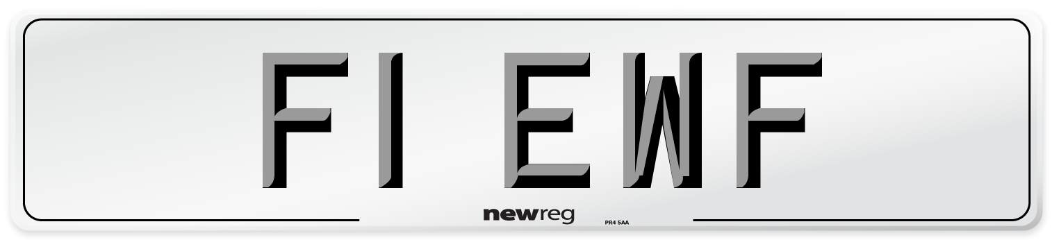F1 EWF Number Plate from New Reg